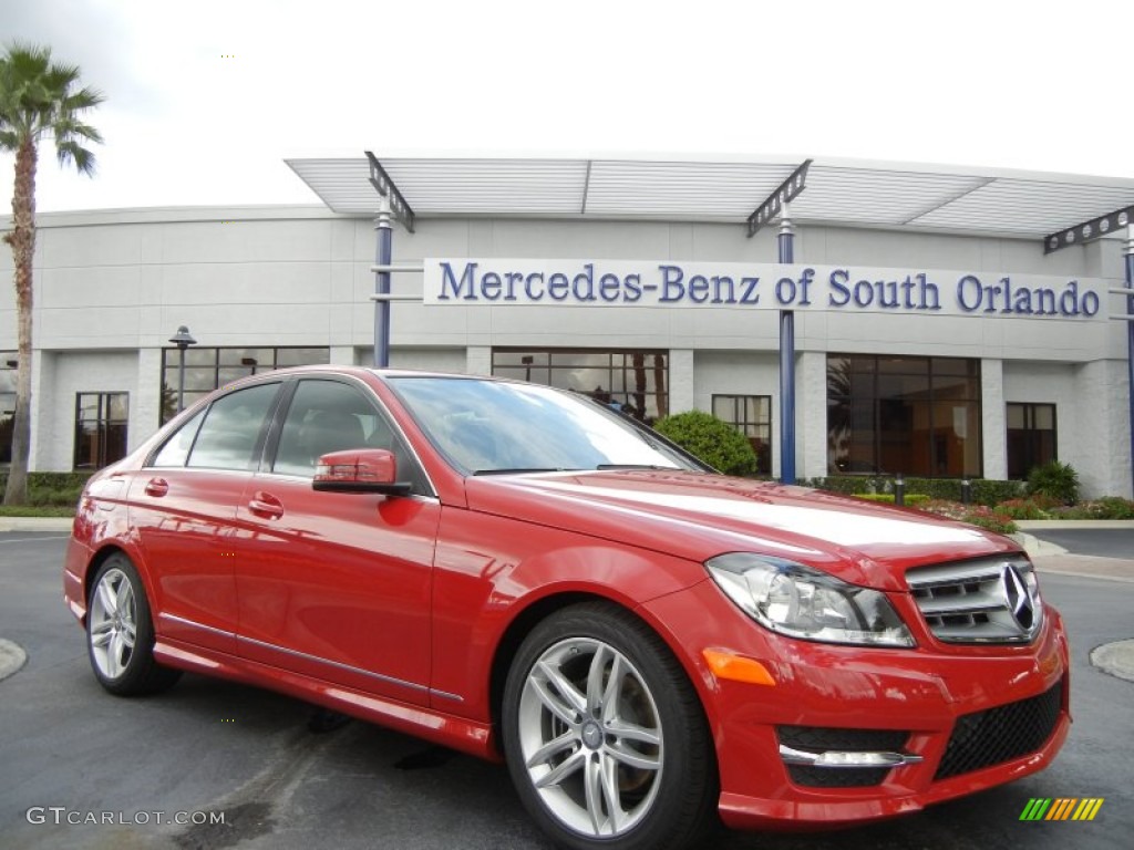 2013 C 250 Sport - Mars Red / Black photo #1