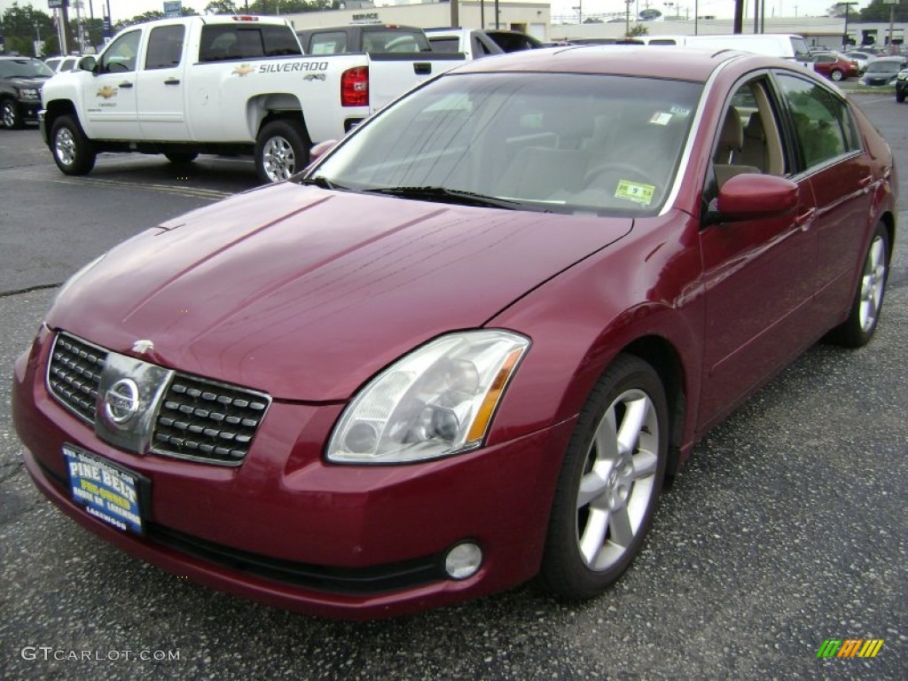 2004 Maxima 3.5 SE - Red Opulence / Cafe Latte photo #1