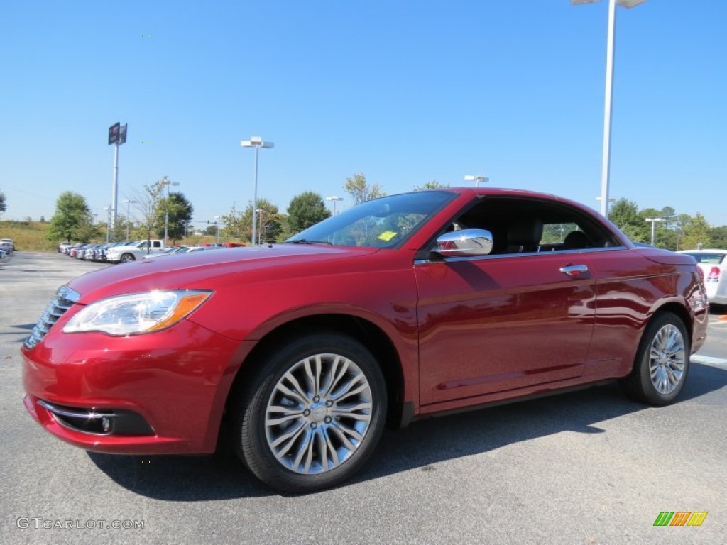 Deep Cherry Red Crystal Pearl 2013 Chrysler 200 Limited Hard Top Convertible Exterior Photo #71803305