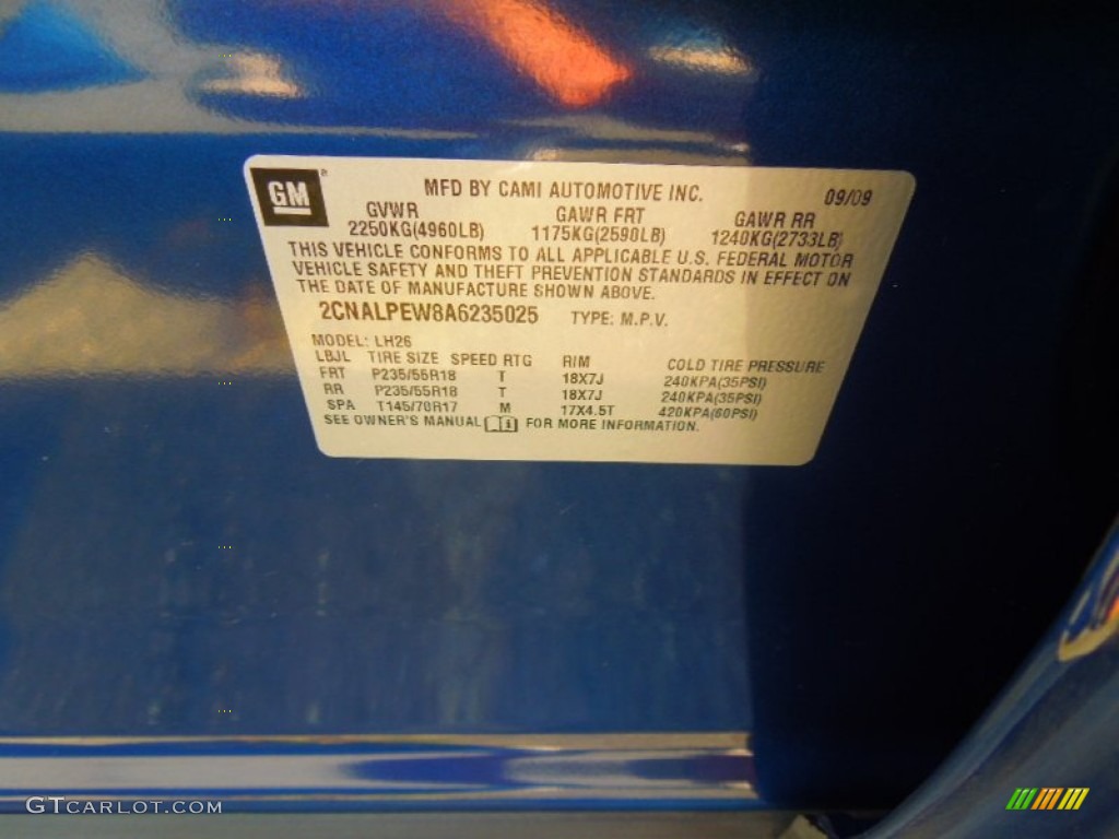 2010 Equinox LT - Navy Blue Metallic / Jet Black/Light Titanium photo #7