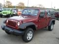 2013 Deep Cherry Red Crystal Pearl Jeep Wrangler Unlimited Sport 4x4  photo #2