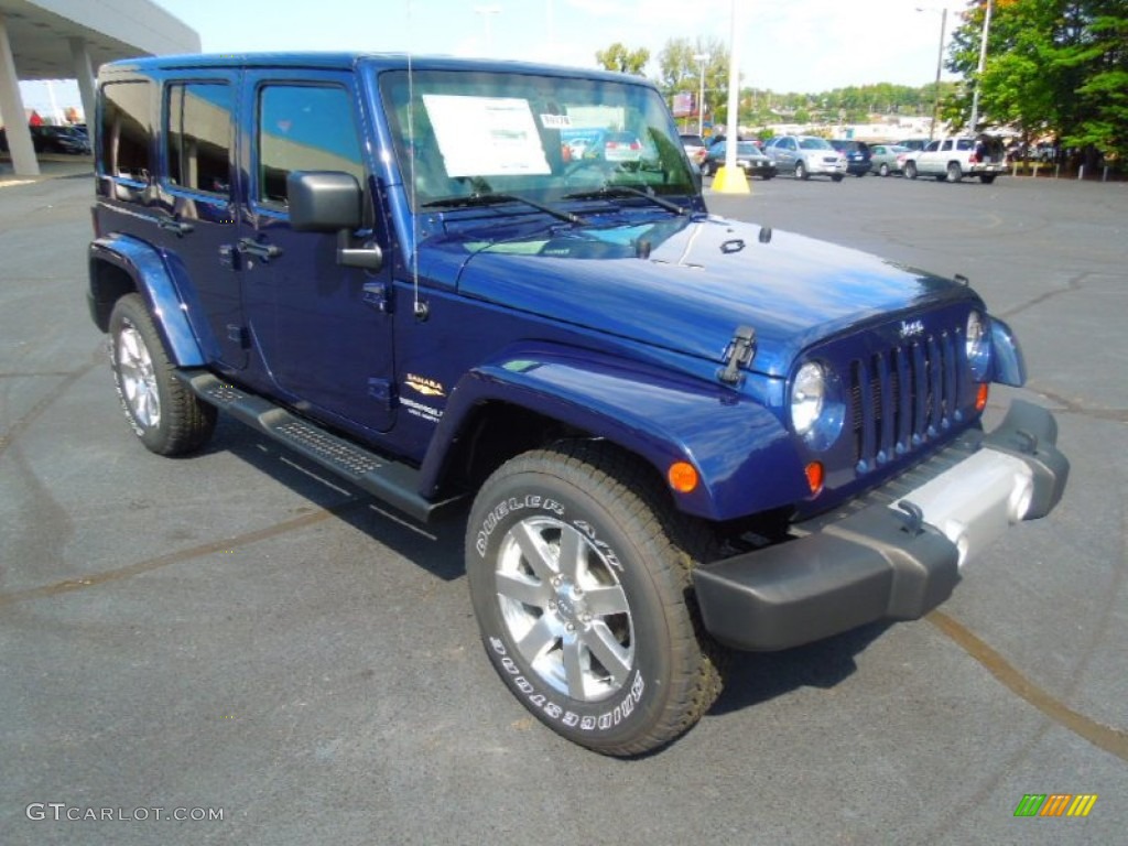 True Blue Pearl 2013 Jeep Wrangler Unlimited Sahara 4x4 Exterior Photo #71813061