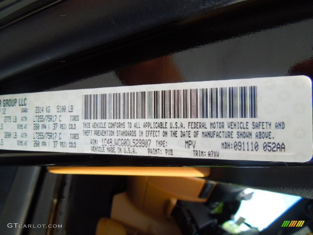 2013 Wrangler Color Code PX8 for Black Photo #71813271