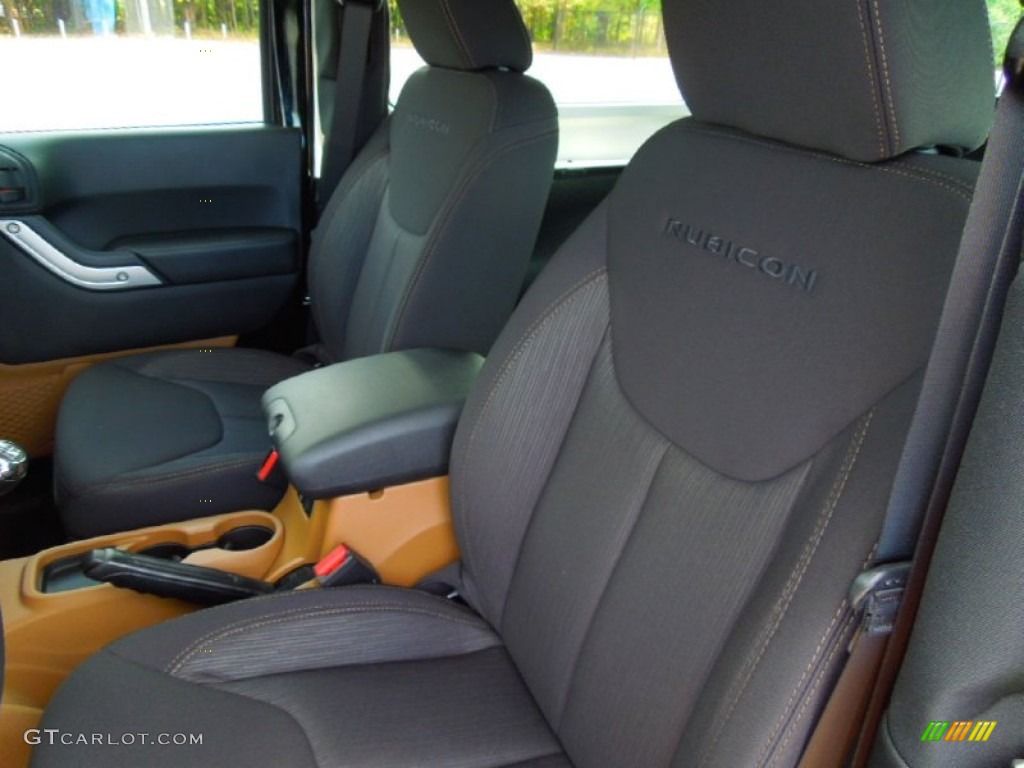 Black/Dark Saddle Interior 2013 Jeep Wrangler Rubicon 4x4 Photo #71813283