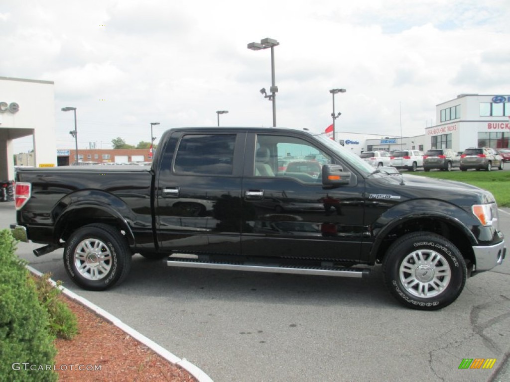 2011 F150 Lariat SuperCrew 4x4 - Ebony Black / Pale Adobe photo #6