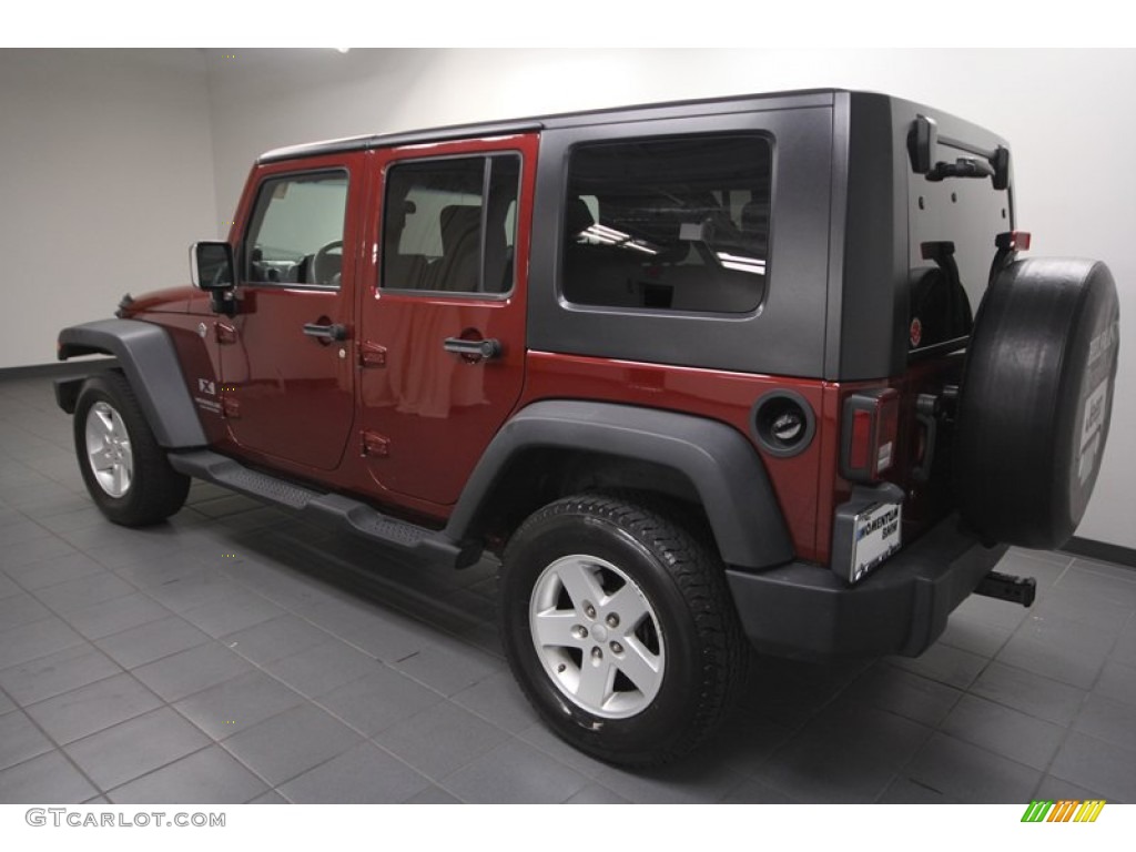 2008 Wrangler Unlimited X 4x4 - Red Rock Crystal Pearl / Dark Slate Gray/Med Slate Gray photo #5