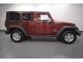 2008 Red Rock Crystal Pearl Jeep Wrangler Unlimited X 4x4  photo #7