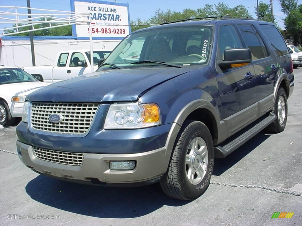 2003 Expedition Eddie Bauer - Medium Wedgewood Blue Metallic / Medium Parchment photo #7