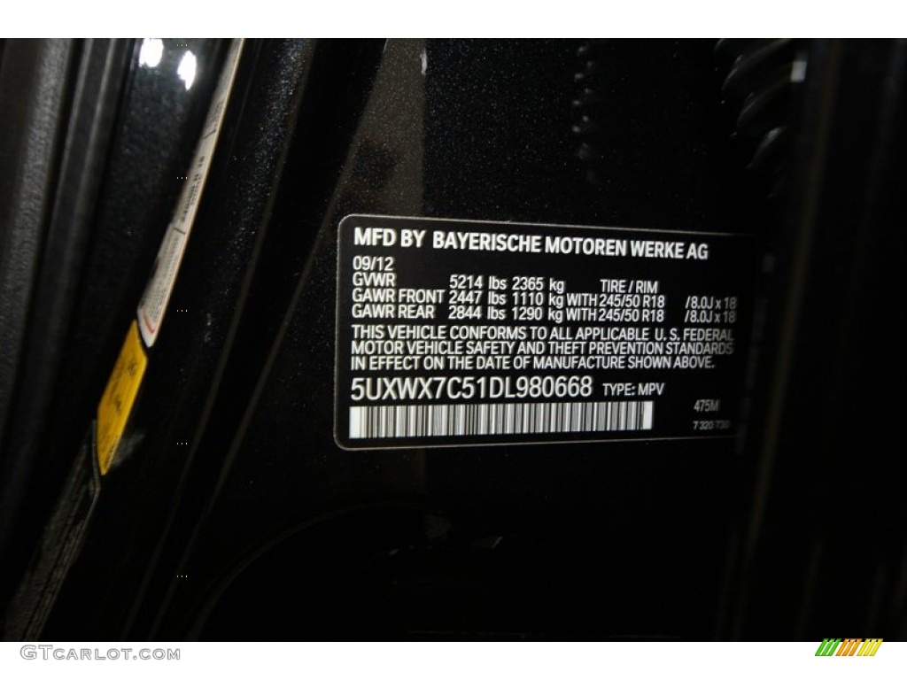 2013 X3 xDrive 35i - Black Sapphire Metallic / Black photo #10