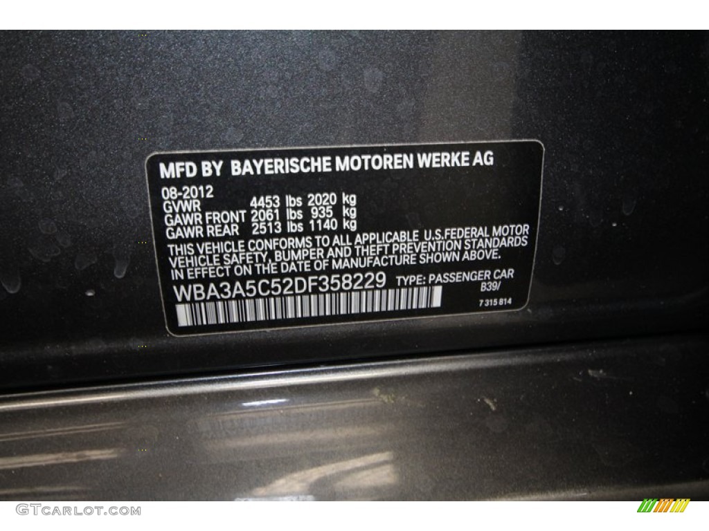 2013 3 Series Color Code B39 for Mineral Grey Metallic Photo #71817810
