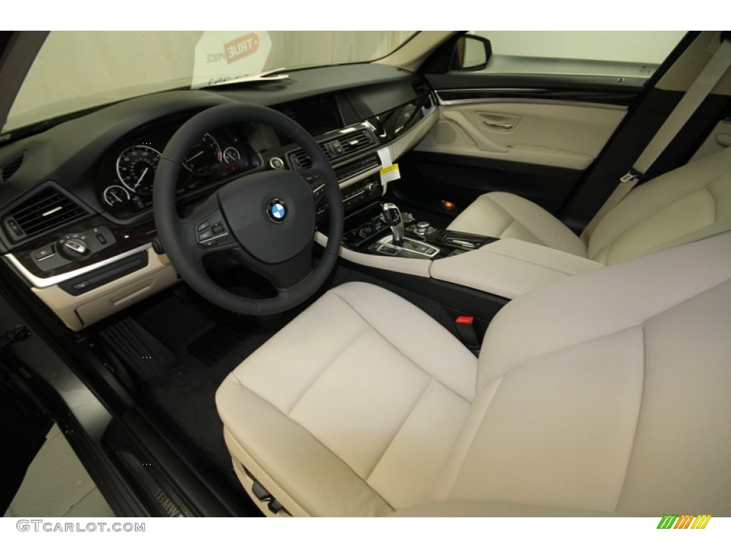 Oyster/Black Interior 2013 BMW 5 Series 528i Sedan Photo #71817978