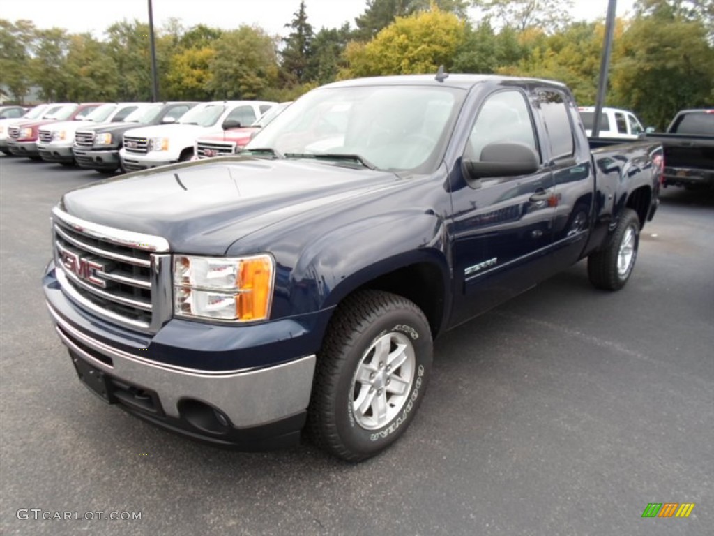 Midnight Blue Metallic 2012 GMC Sierra 1500 SLE Extended Cab 4x4 Exterior Photo #71820092