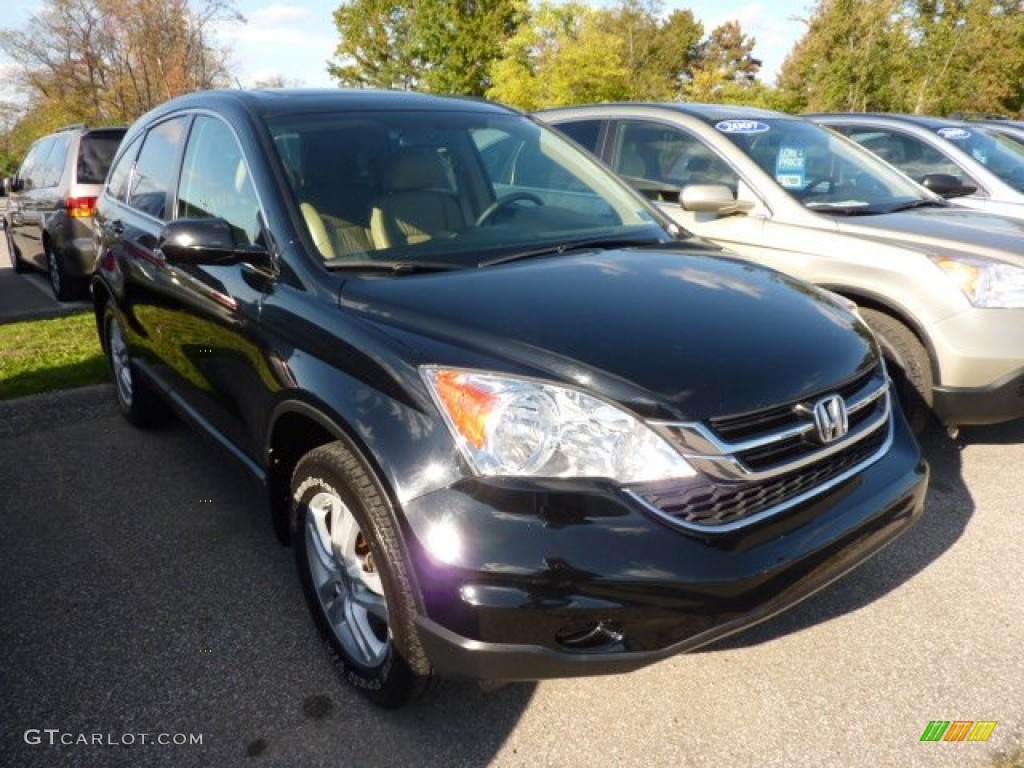 2010 CR-V EX-L AWD - Crystal Black Pearl / Ivory photo #1