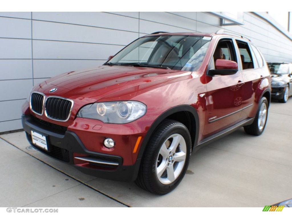 2009 X5 xDrive30i - Vermillion Red Metallic / Saddle Brown Nevada Leather photo #1