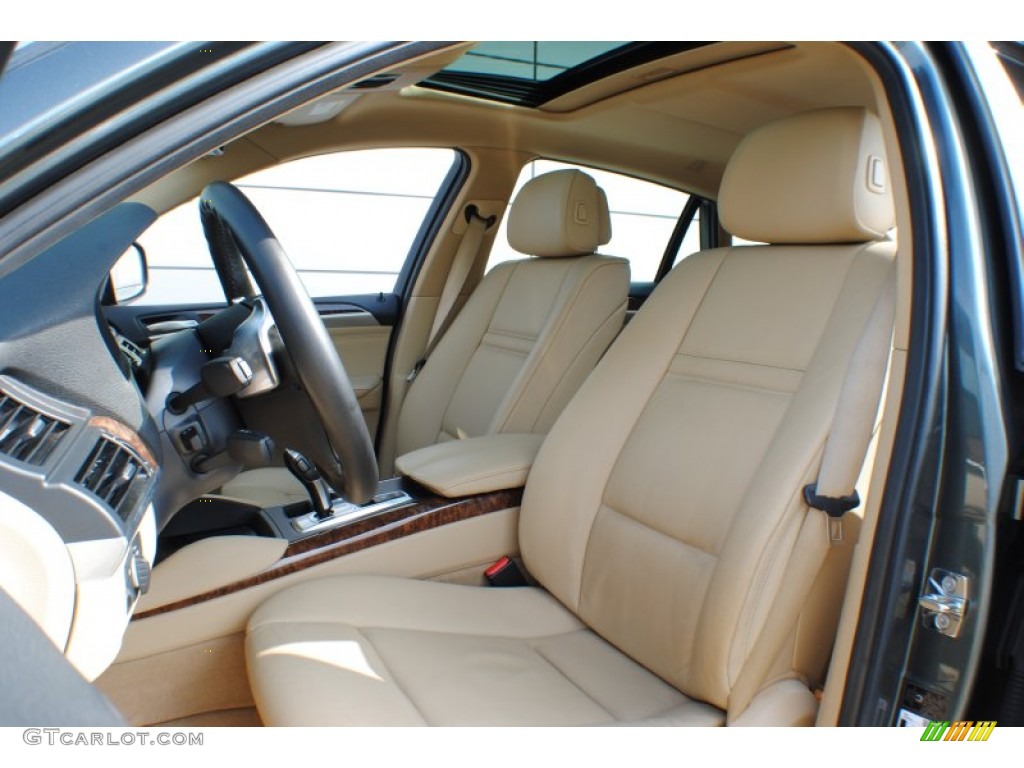2009 X6 xDrive35i - Tasman Green Metallic / Sand Beige Nevada Leather photo #12
