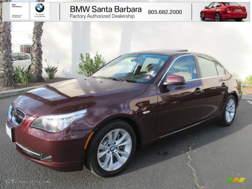 2010 5 Series 535i Sedan - Barbera Red Metallic / Natural Brown photo #1