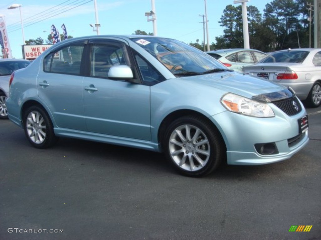 2009 SX4 Touring Sport Sedan - Vapor Blue Metallic / Black photo #2
