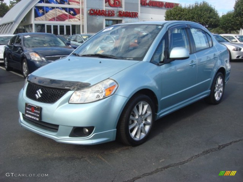 2009 SX4 Touring Sport Sedan - Vapor Blue Metallic / Black photo #8