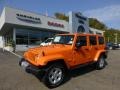 2013 Crush Orange Jeep Wrangler Unlimited Sahara 4x4  photo #1