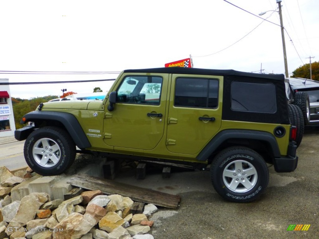 2013 Wrangler Unlimited Sport S 4x4 - Commando Green / Black photo #2