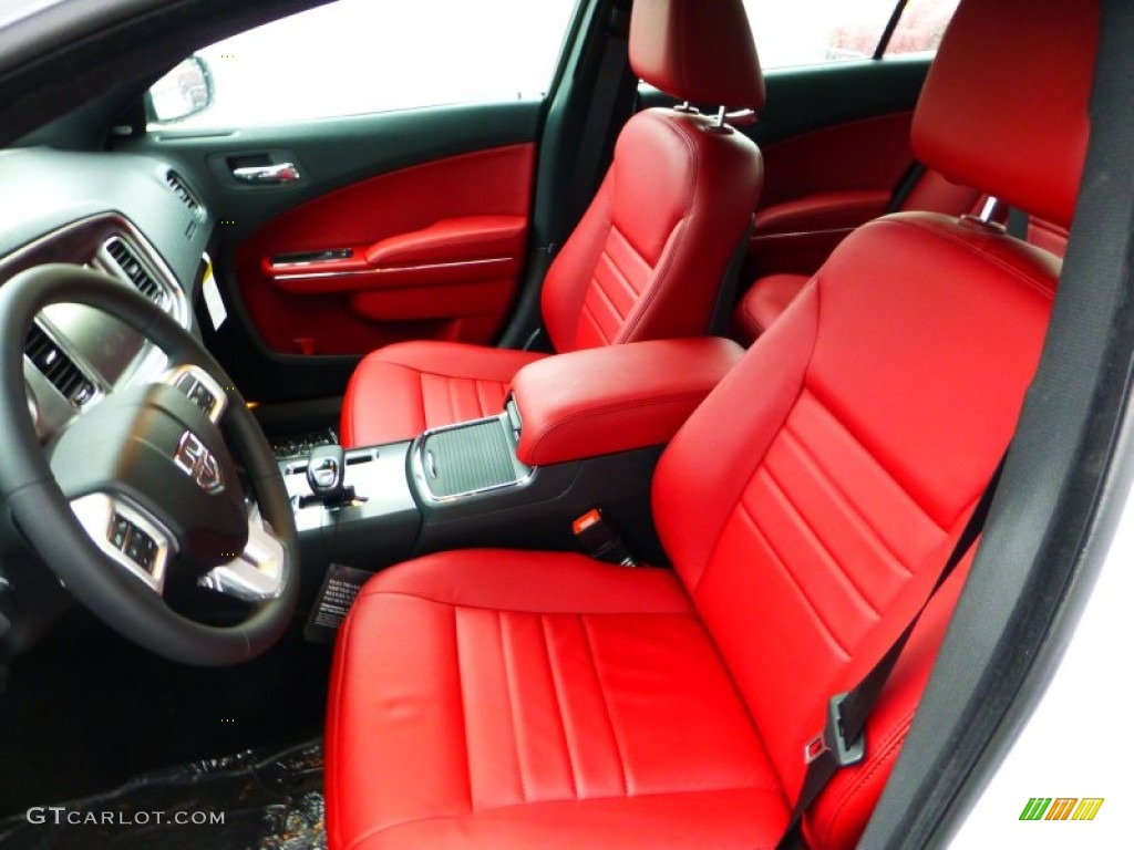 Black/Red Interior 2012 Dodge Charger SXT Plus Photo #71839571