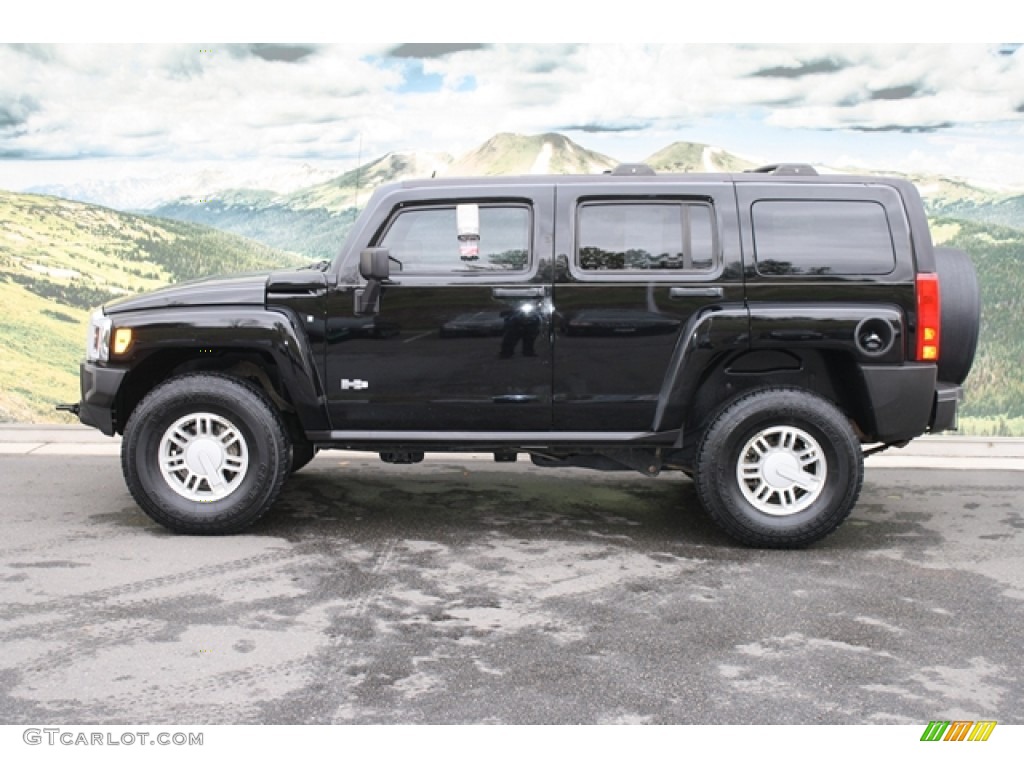 Black 2007 Hummer H3 Standard H3 Model Exterior Photo #71840006