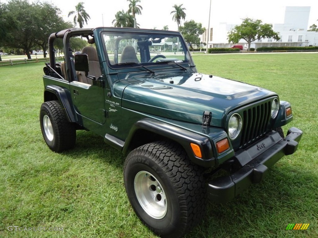 1999 Wrangler Sport 4x4 - Forest Green Pearlcoat / Camel photo #9