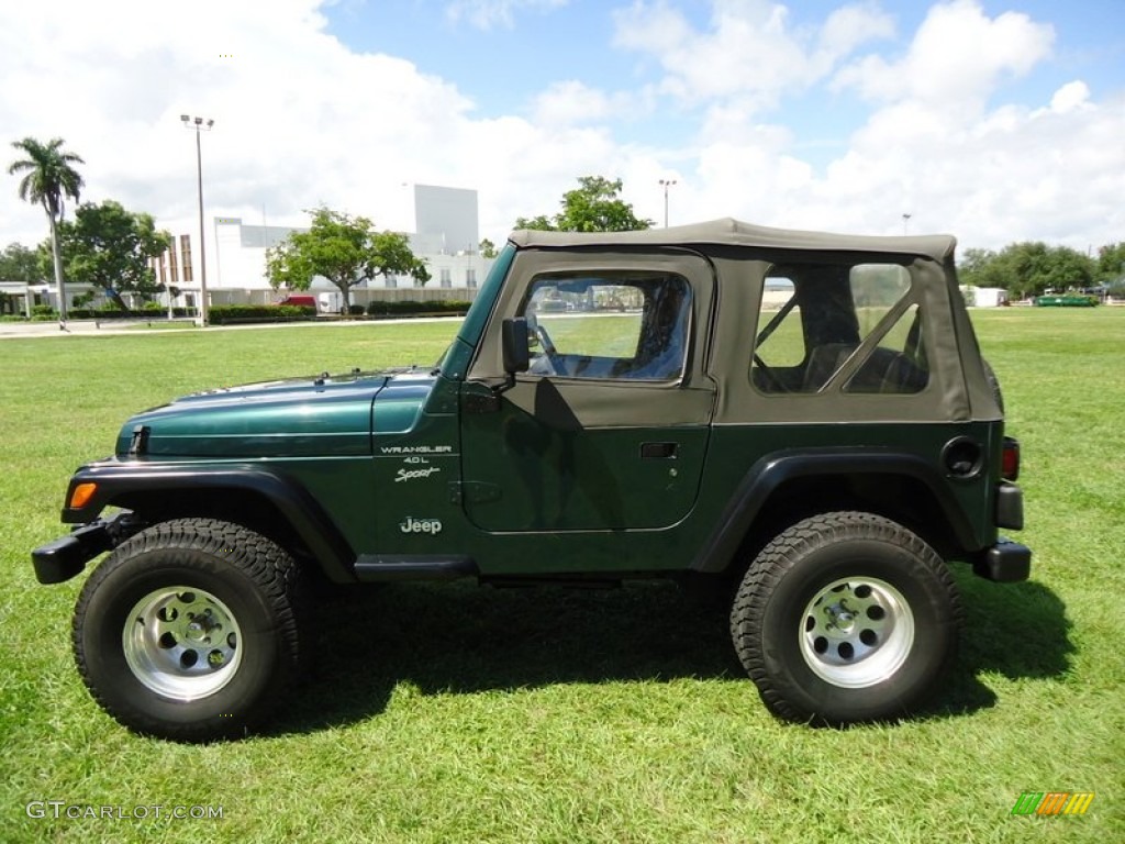 1999 Forest Green Pearlcoat Jeep Wrangler Sport 4x4 #71819368 Photo #23