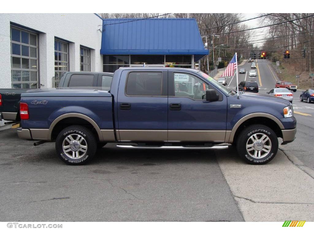 2006 F150 Lariat SuperCrew 4x4 - Medium Wedgewood Blue Metallic / Tan photo #4