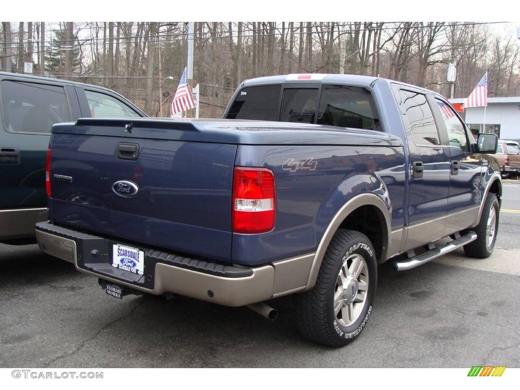2006 F150 Lariat SuperCrew 4x4 - Medium Wedgewood Blue Metallic / Tan photo #5