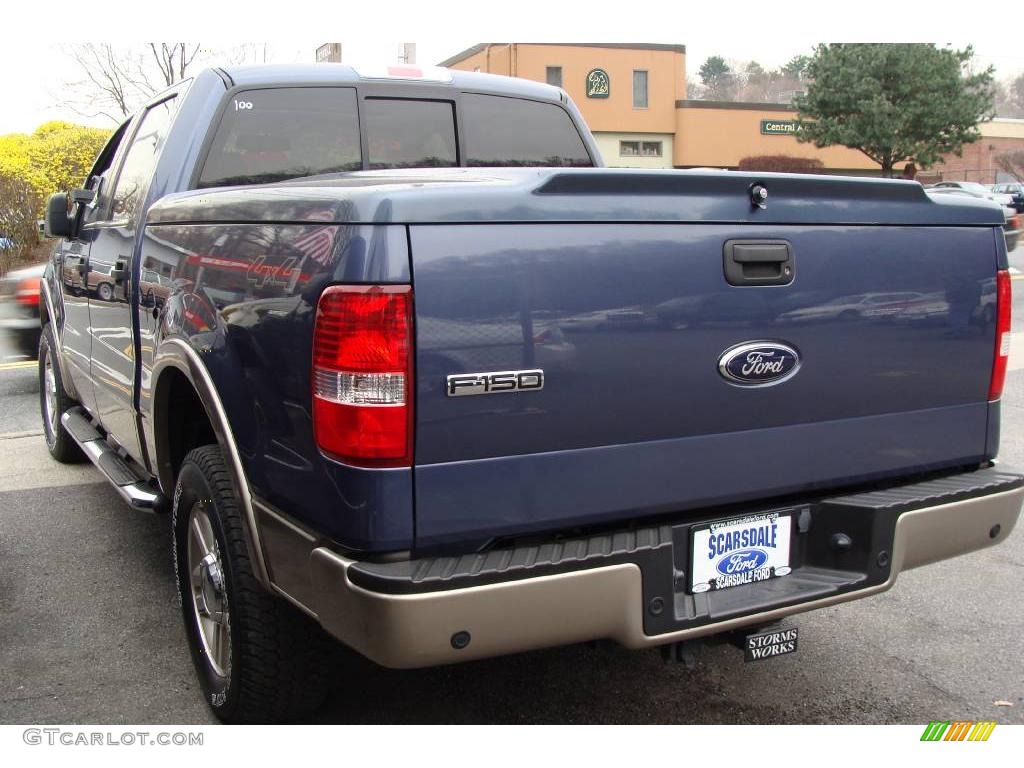 2006 F150 Lariat SuperCrew 4x4 - Medium Wedgewood Blue Metallic / Tan photo #7