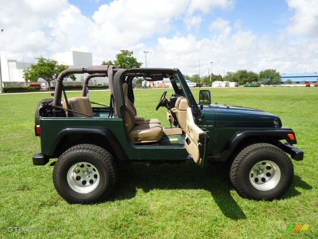 1999 Wrangler Sport 4x4 - Forest Green Pearlcoat / Camel photo #69