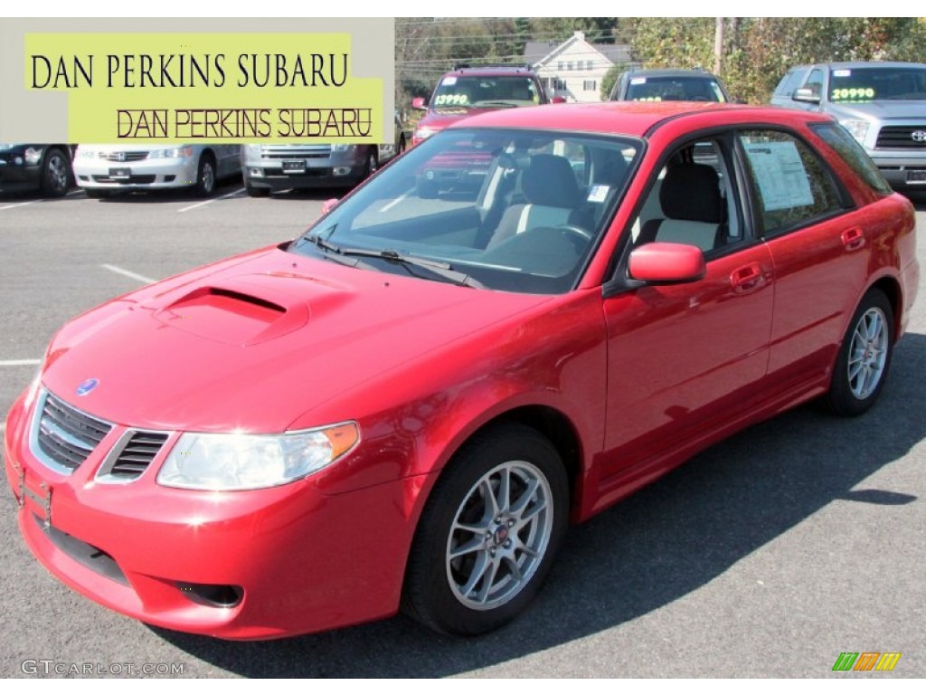 2006 9-2X Aero Sport Wagon - Brilliant Red / Black/Beige photo #1