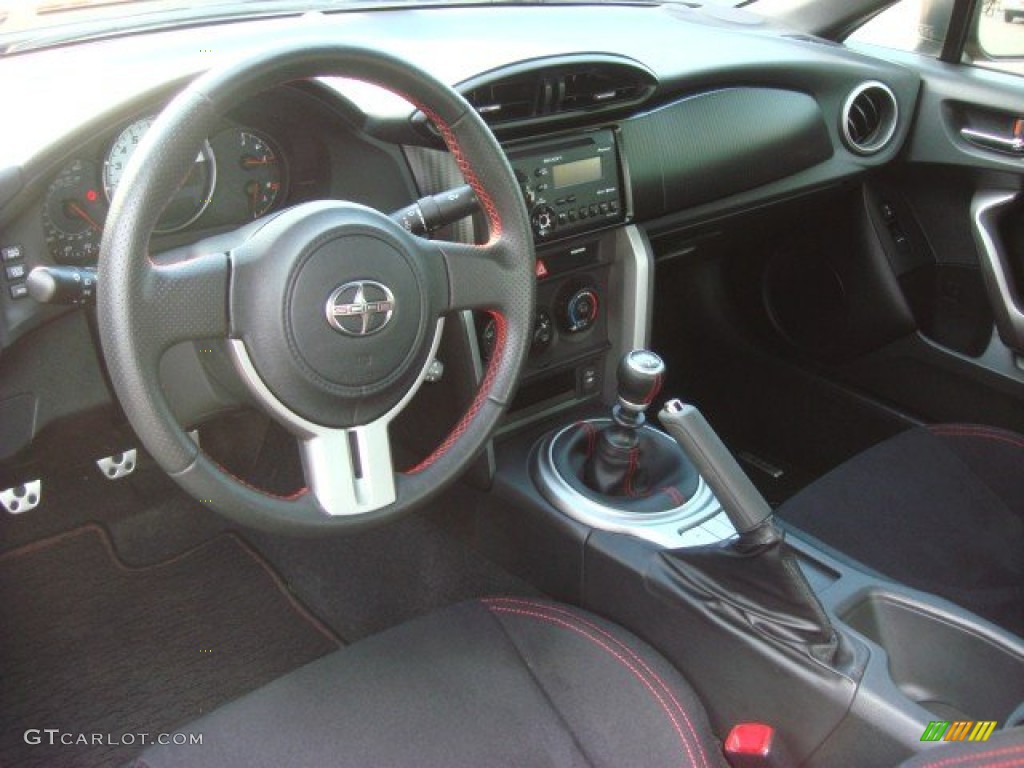 Black/Red Accents Interior 2013 Scion FR-S Sport Coupe Photo #71844452