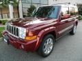 2008 Red Rock Crystal Pearl Jeep Commander Overland 4x4  photo #2