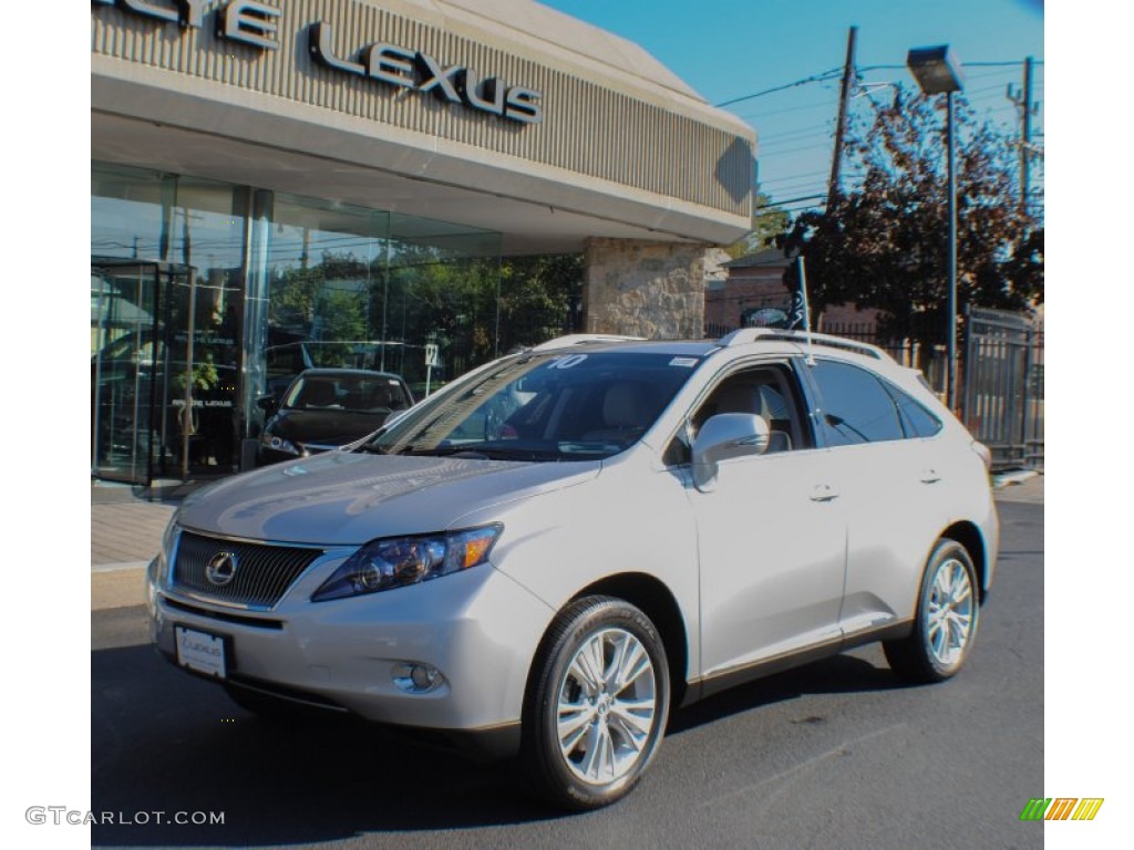 2010 RX 450h AWD Hybrid - Tungsten Silver Pearl / Light Gray/Espresso Birds-Eye Maple photo #1