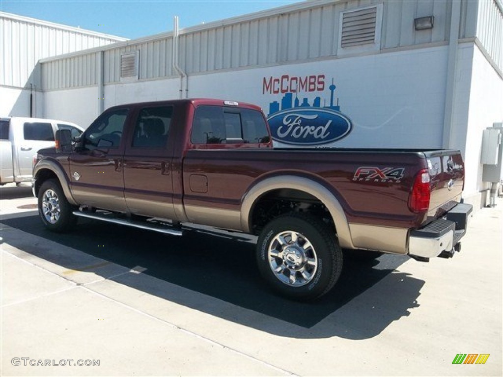 2012 F350 Super Duty Lariat Crew Cab 4x4 - Autumn Red / Adobe photo #3