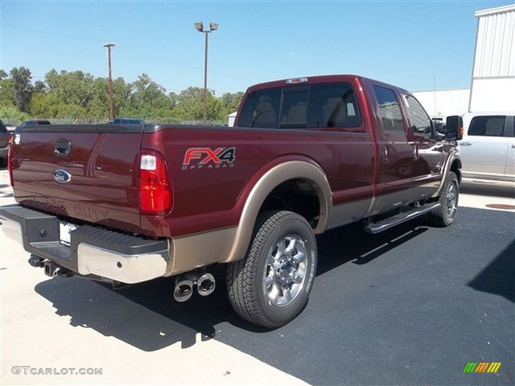 2012 F350 Super Duty Lariat Crew Cab 4x4 - Autumn Red / Adobe photo #10