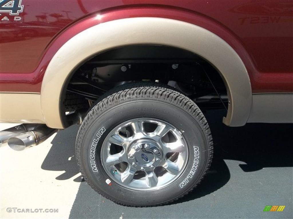 2012 F350 Super Duty Lariat Crew Cab 4x4 - Autumn Red / Adobe photo #16