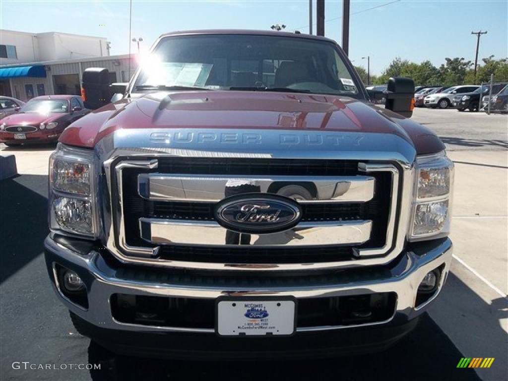 2012 F350 Super Duty Lariat Crew Cab 4x4 - Autumn Red / Adobe photo #23