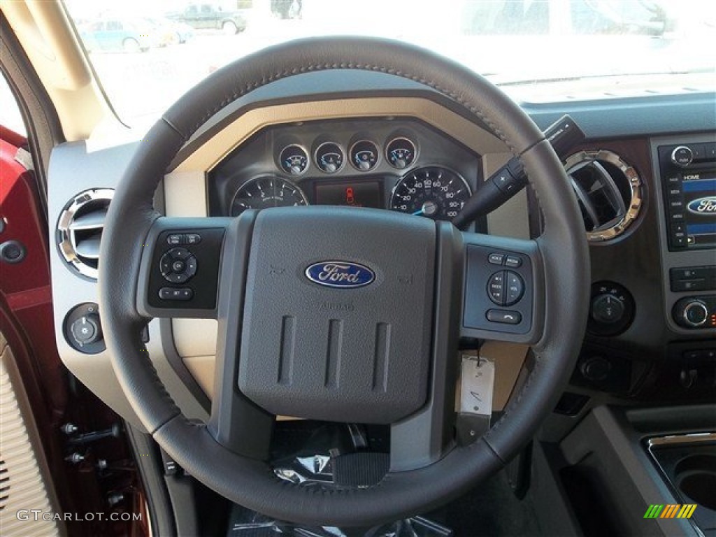 2012 F350 Super Duty Lariat Crew Cab 4x4 - Autumn Red / Adobe photo #28