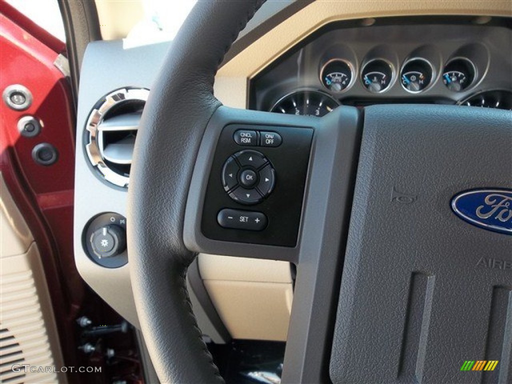 2012 F350 Super Duty Lariat Crew Cab 4x4 - Autumn Red / Adobe photo #30