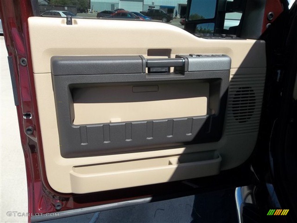 2012 F350 Super Duty Lariat Crew Cab 4x4 - Autumn Red / Adobe photo #34