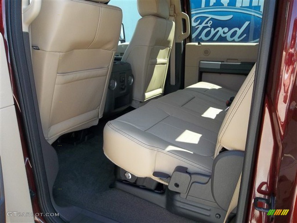 2012 F350 Super Duty Lariat Crew Cab 4x4 - Autumn Red / Adobe photo #37