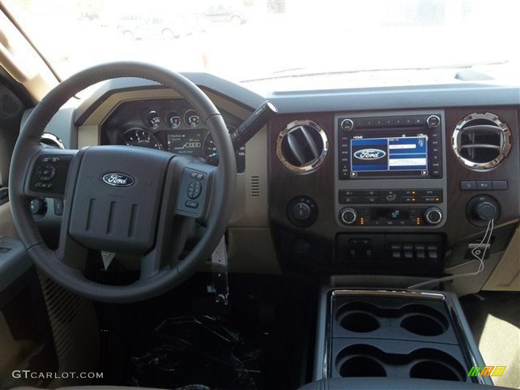 2012 F350 Super Duty Lariat Crew Cab 4x4 - Autumn Red / Adobe photo #57