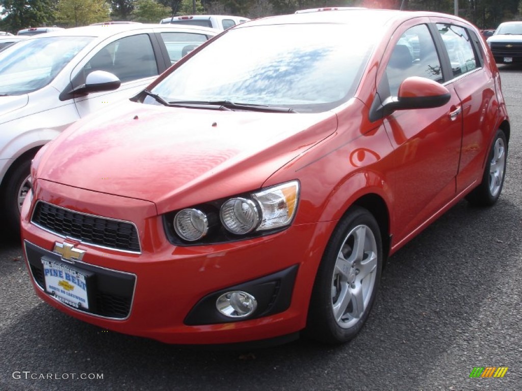 2013 Sonic LTZ Hatch - Inferno Orange Metallic / Jet Black/Dark Titanium photo #1