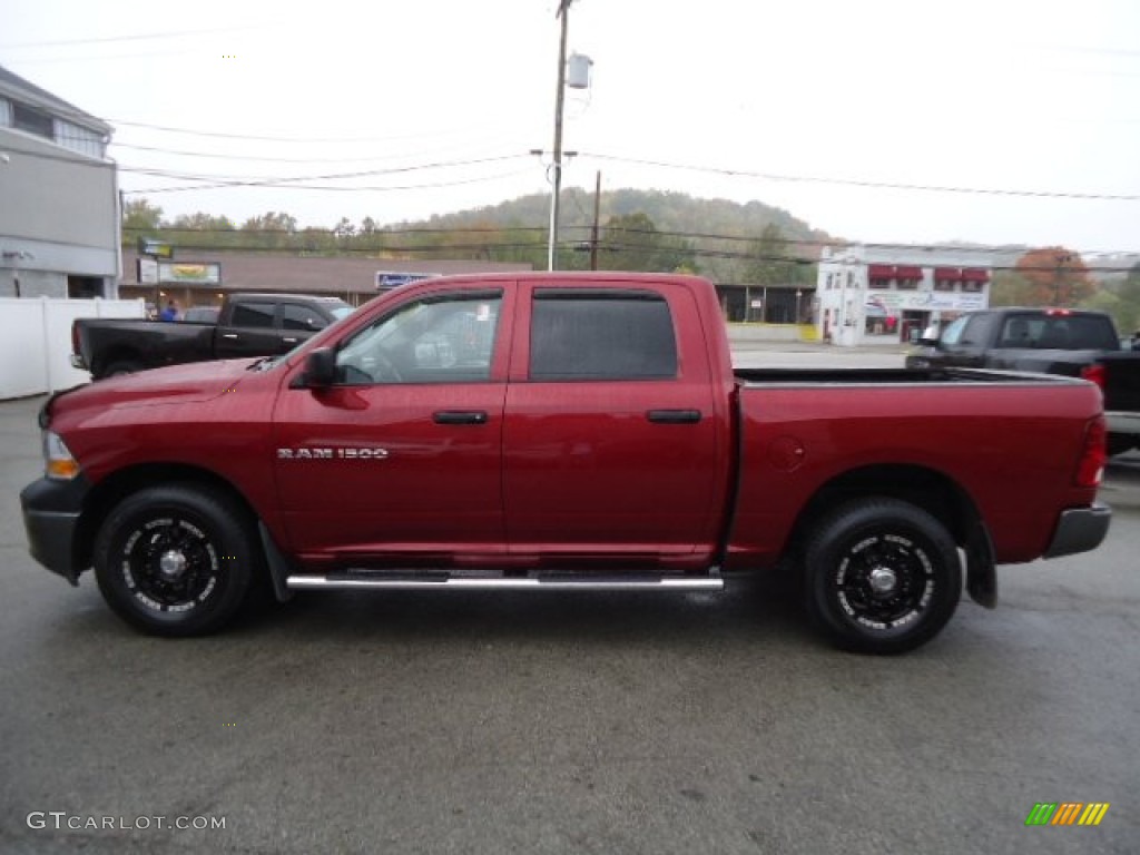 2011 Ram 1500 ST Crew Cab 4x4 - Deep Cherry Red Crystal Pearl / Dark Slate Gray/Medium Graystone photo #2