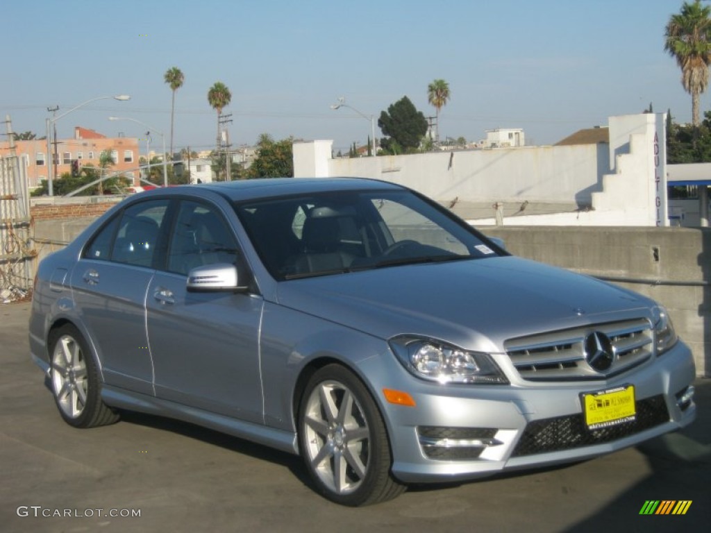 2013 C 250 Sport - Diamond Silver Metallic / Black photo #1