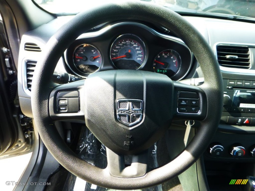 2013 Dodge Avenger SE Black Steering Wheel Photo #71855233