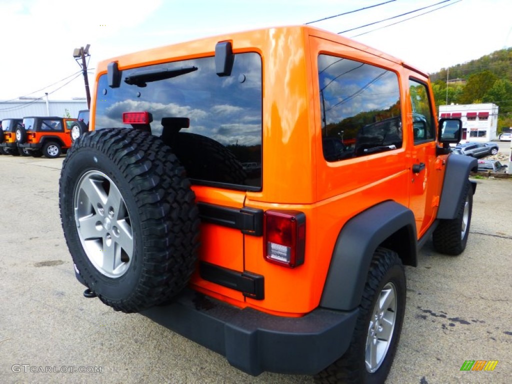 2012 Wrangler Rubicon 4X4 - Crush Orange / Black/Dark Saddle photo #5